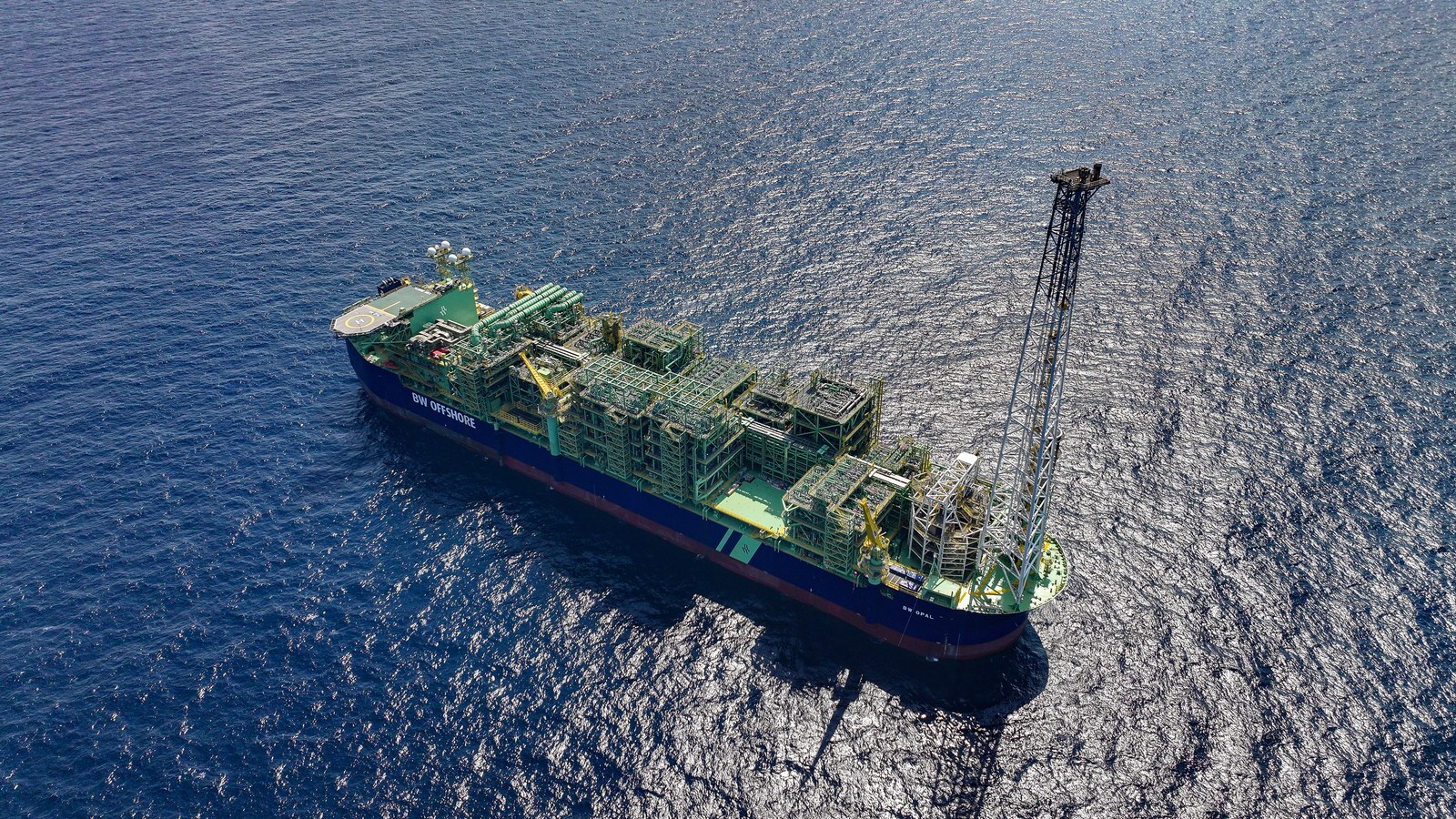 Aerial view of the BW Opal FPSO facility in the Timor Sea